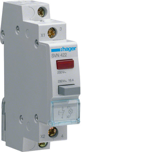 HAG SVN422 1 BOUTON POUSSOIR LUMINEUX ROUGE 1NC 1M