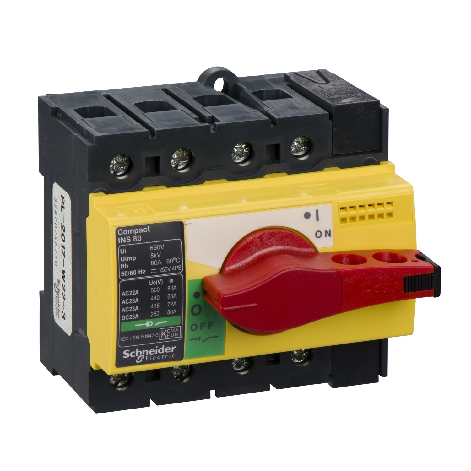 SNR 28921 INS80 4P bouton rouge