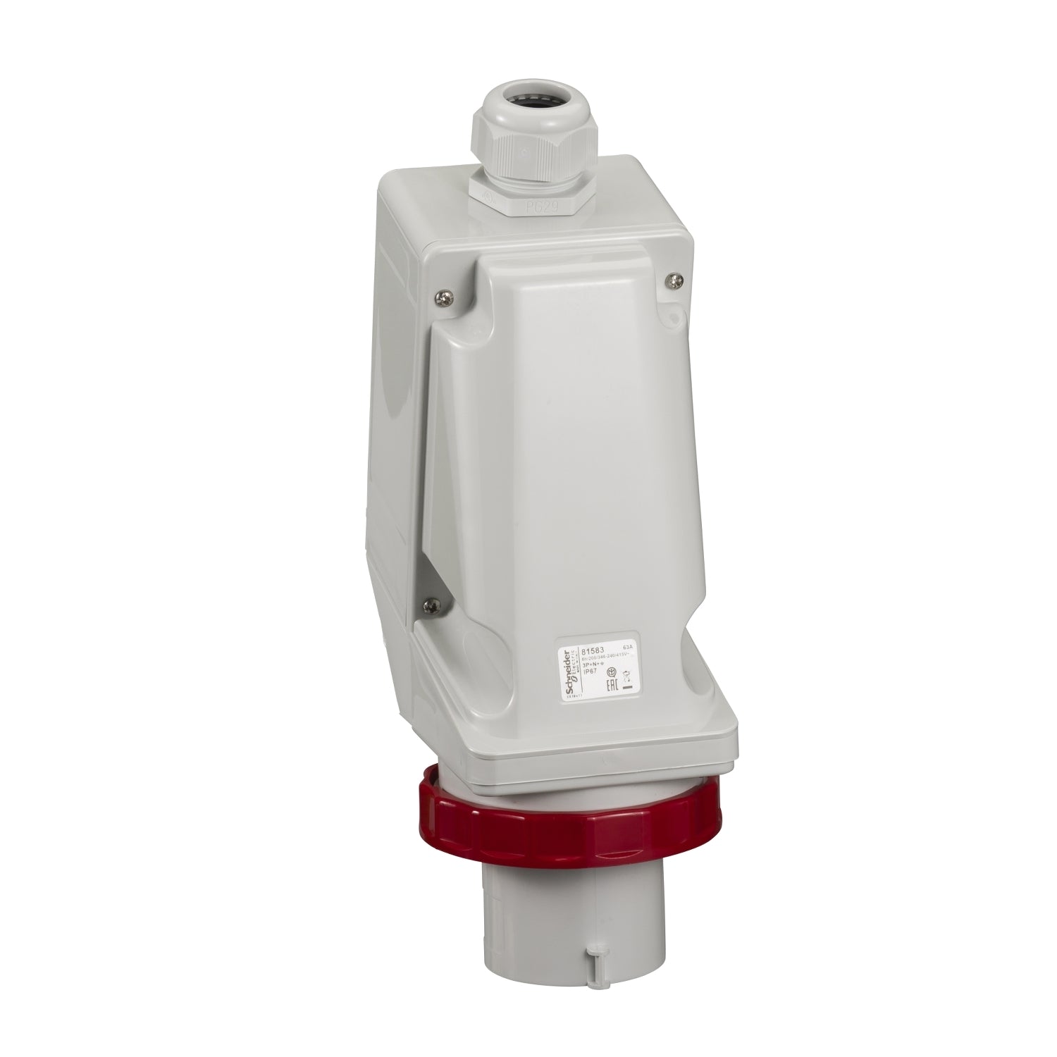 SNR 81583 PRISE MURALE IP67 3PNT 63A 380V