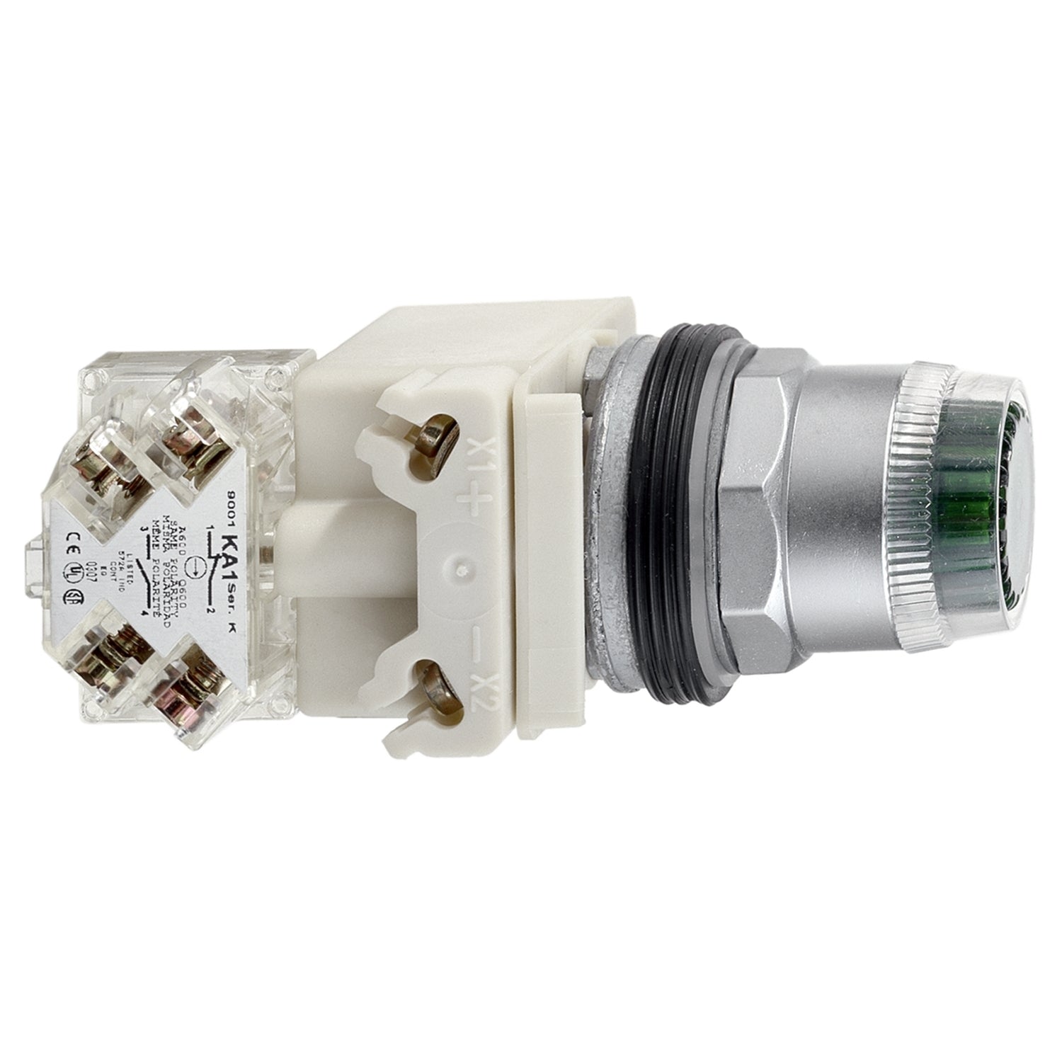 SNR 9001K1L35LGGH13 Bouton poussoir lumineux vert 24V NC+NO
