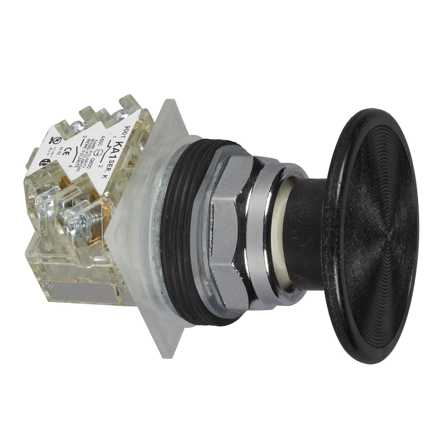 SNR 9001KR25BH13 Poussoir coup de poing NC+NO noir