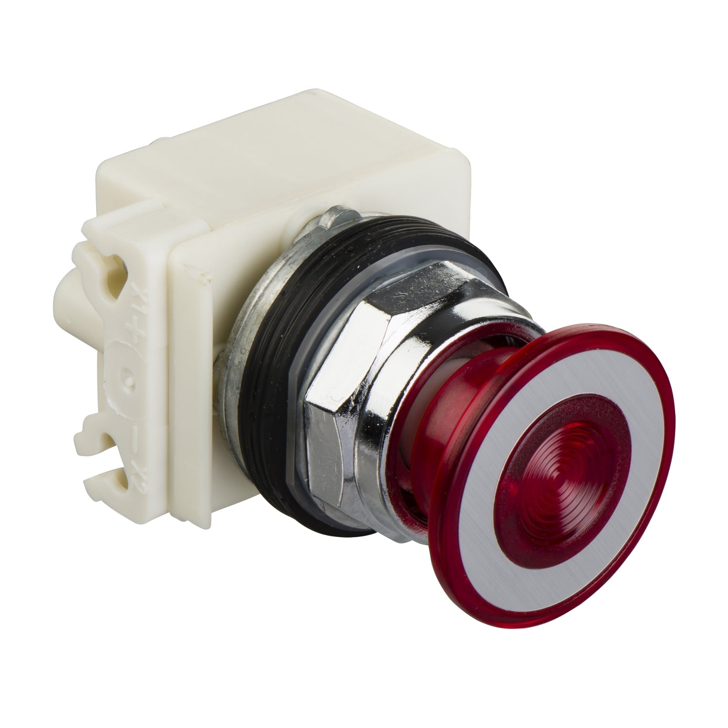 SNR 9001KR9P35LRR Poussoir champignon lumineux LED rouge 24V