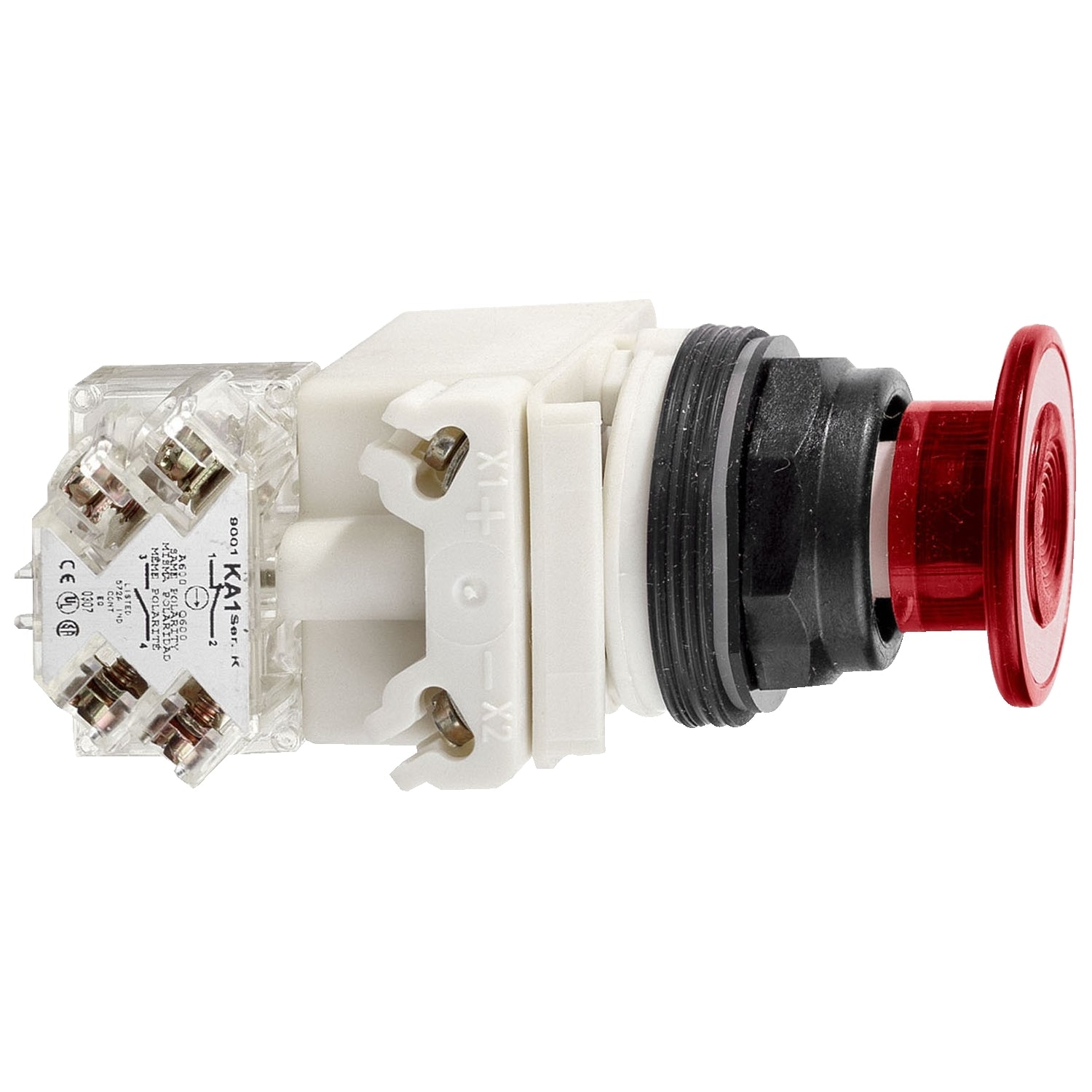 SNR 9001SKR9P38LRR Bouton coup de poing lumineux inc rouge 120V
