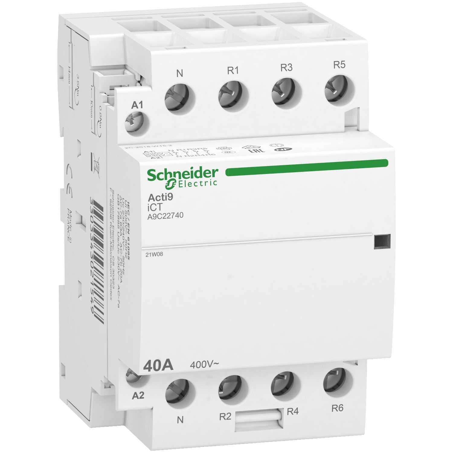 SNR A9C22740 Cont iCT 4NC 40A com 230 240Vac 3P+N