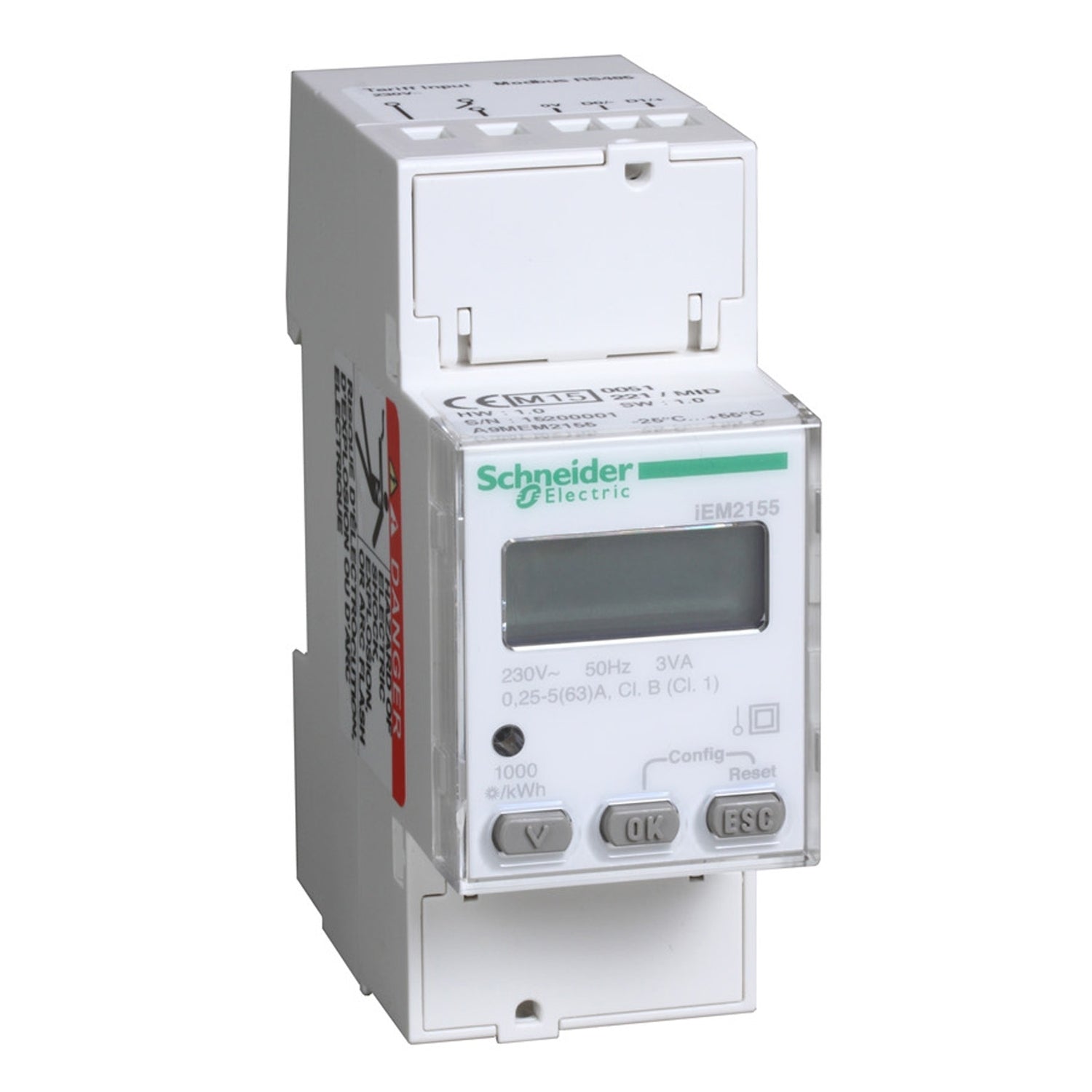 SNR A9MEM2155 iEM2155 1P+N ins dir 63A Modbus MID