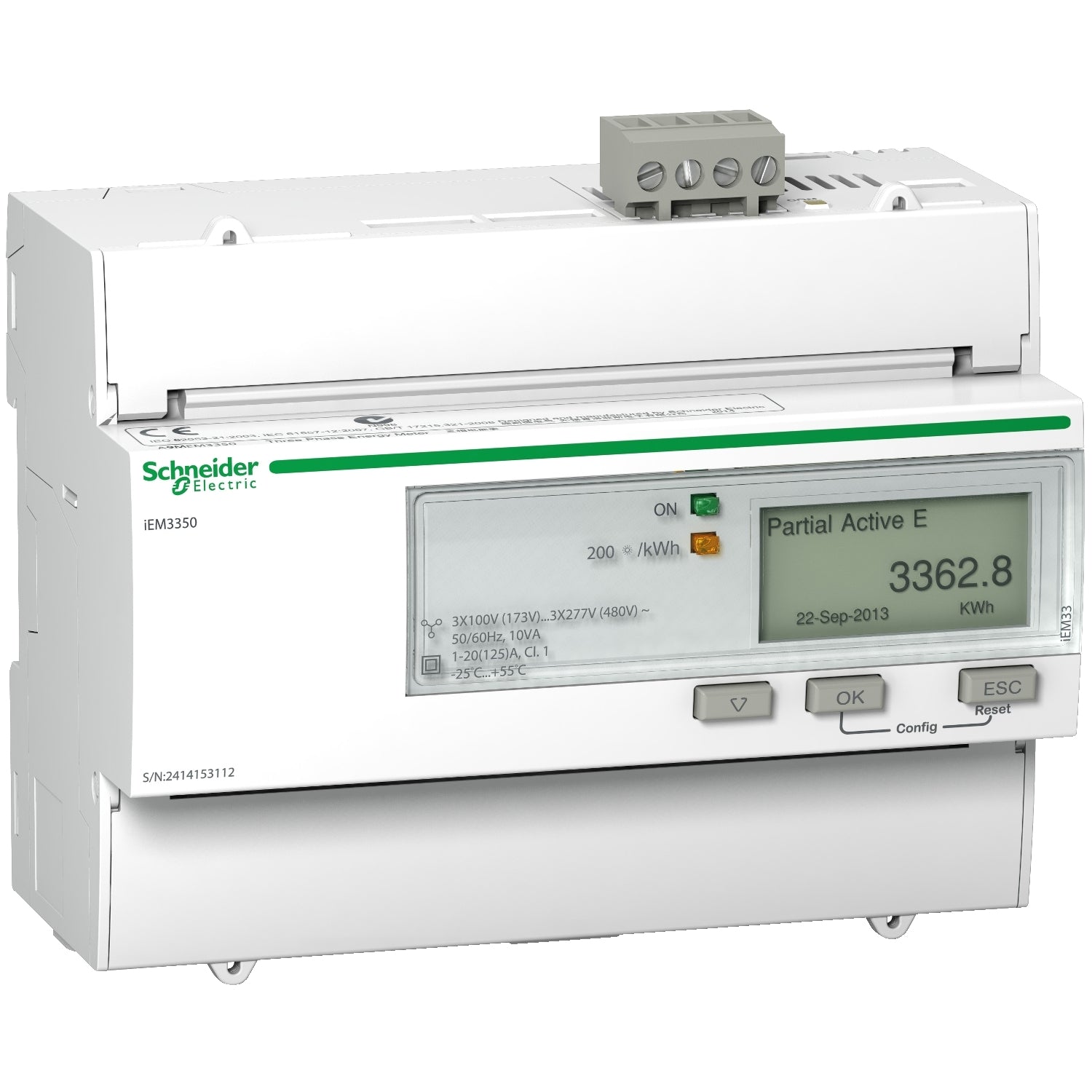 SNR A9MEM3350 iEM3350 3P+N ins dir 125A Modbus