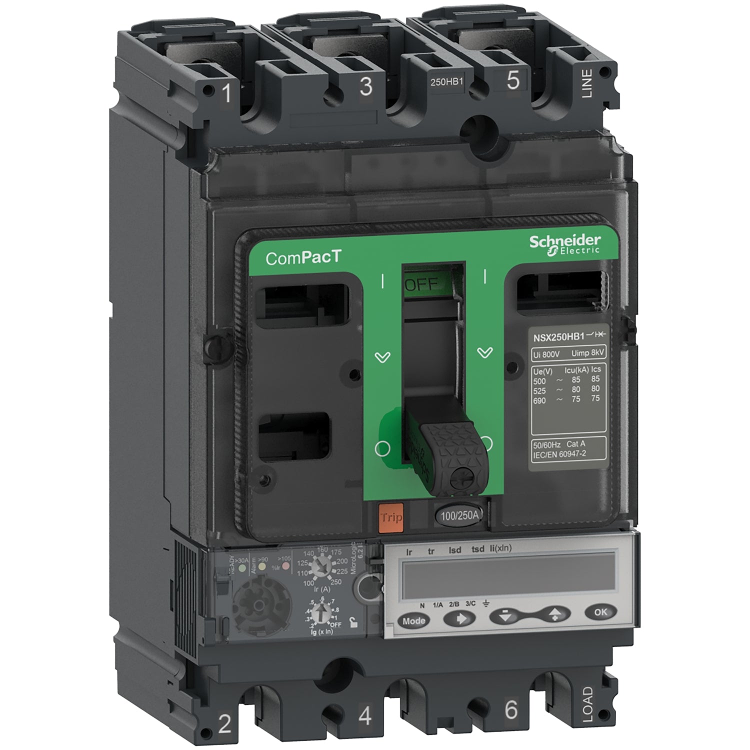 SNR C25W36E250 NSX250HB2 100kA Mlogic 6 2E 250A 3P3R_T