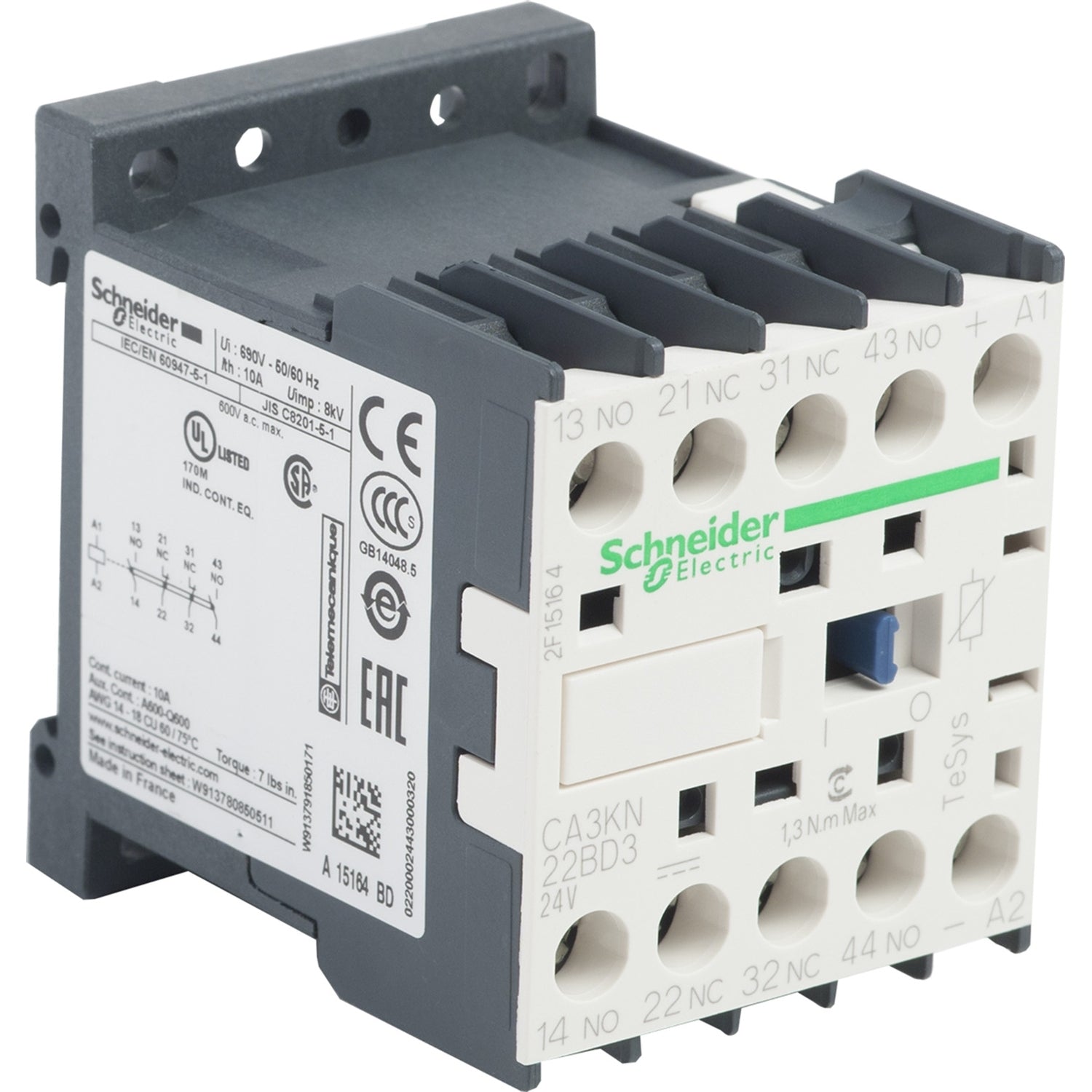 SNR CA3KN22BD3 CONT AUX 2NC+2NO SCHRAUBE 24V DC