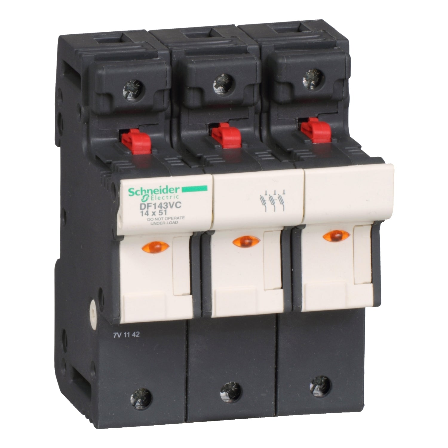 SNR DF143VC Porte-fusible 50A 14x51 3P avec LED