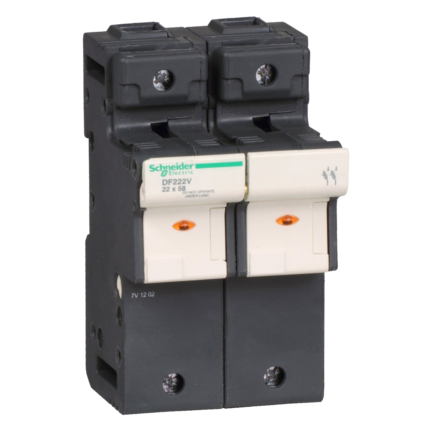 SNR DF222V Porte-fusible 125A 22x58 2P avec LED