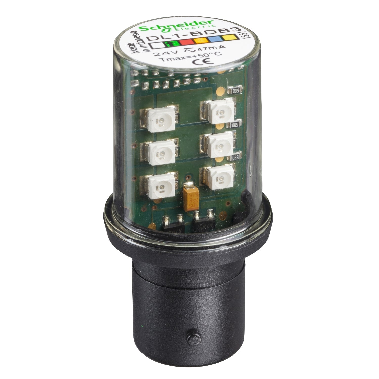 SNR DL1BDB3 Ampoule led verte 24V BA15D