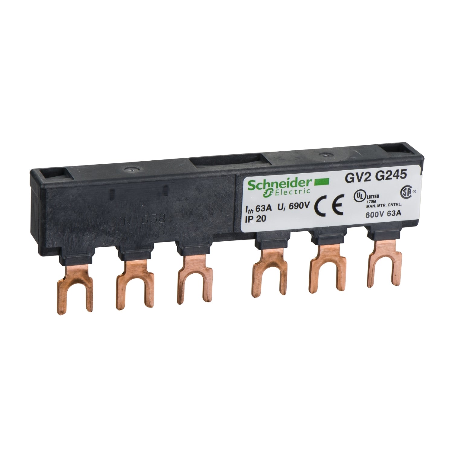 SNR GV2G245 Jeu de barres 3P 63A 2der GV2 45mm