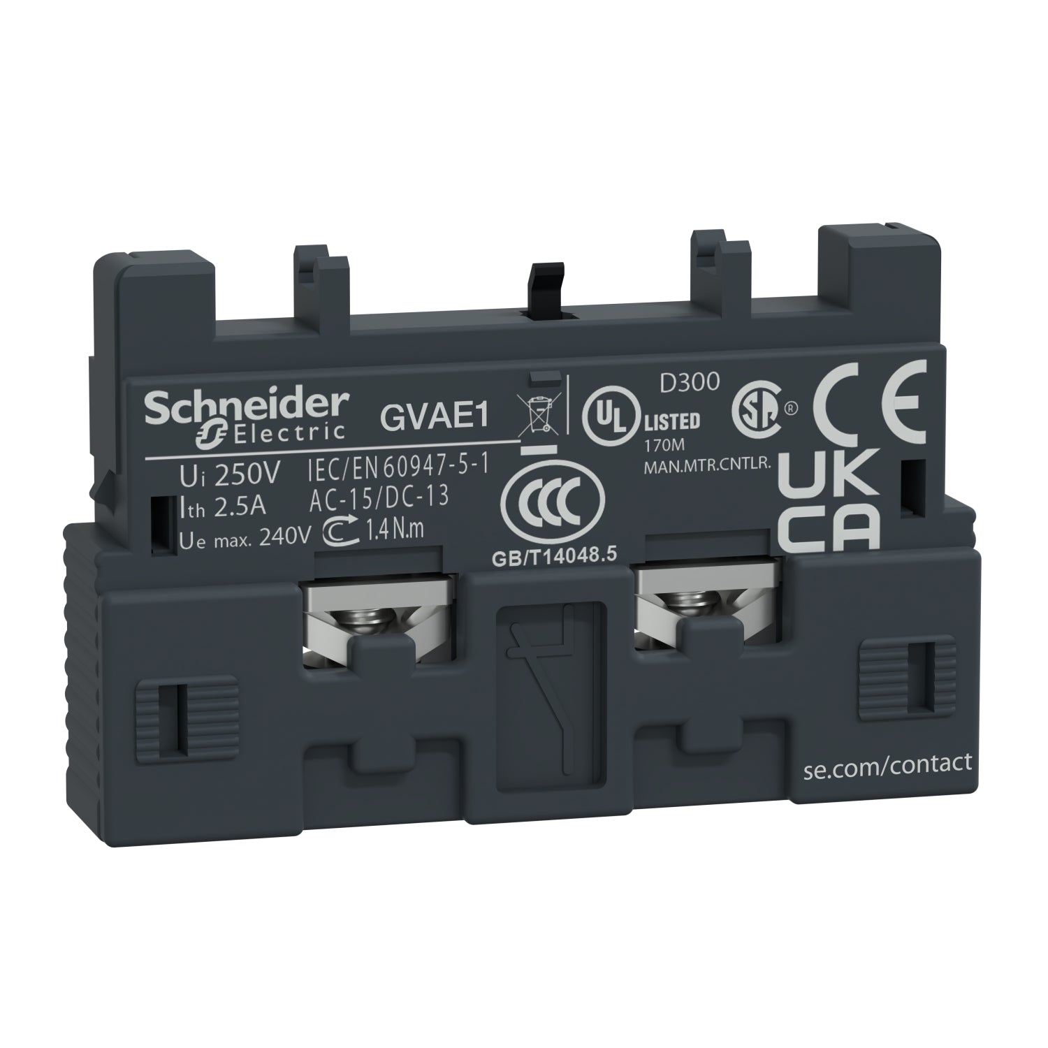 SNR GVAE1 Contact auxiliaire instantané avant 1NO NC Vis