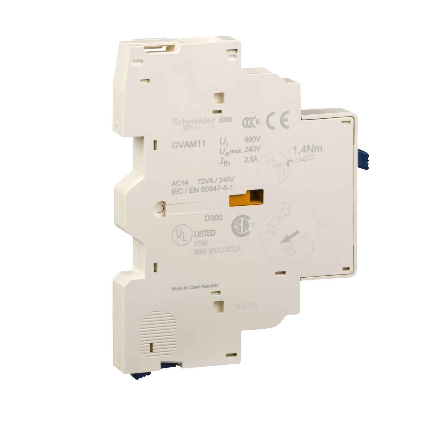 SNR GVAM11 Contact sec de court-circuit Vis latSX
