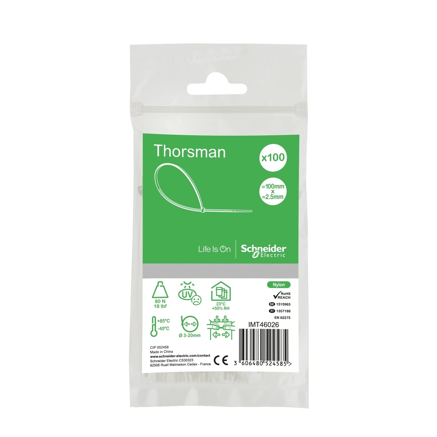 SNR IMT46026 Collier de serrage 100x2 5 incolore