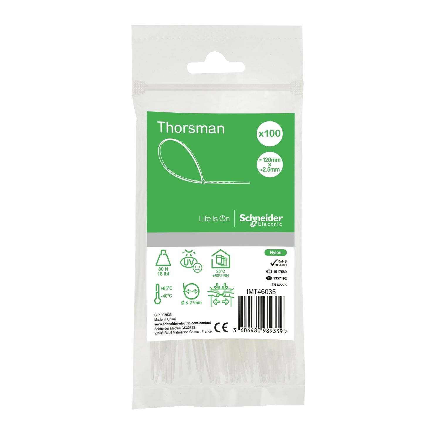 SNR IMT46035 Collier de serrage 120x2 5 incolore