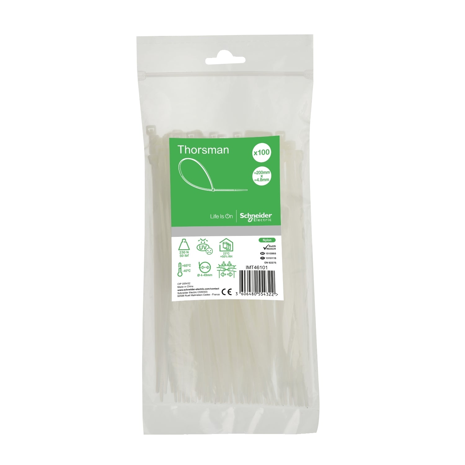 SNR IMT46101 Collier de serrage 200x4 8 incolore