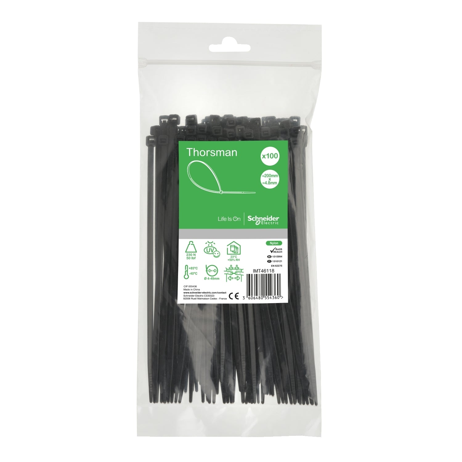 SNR IMT46118 Collier de serrage 200x4 8 noir