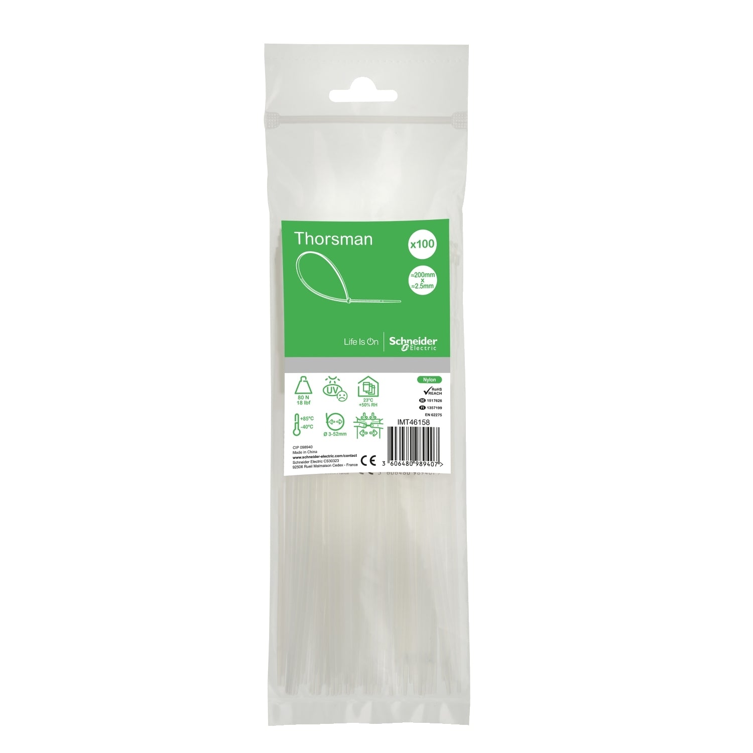 SNR IMT46158 Collier de serrage 200x2 5 incolore