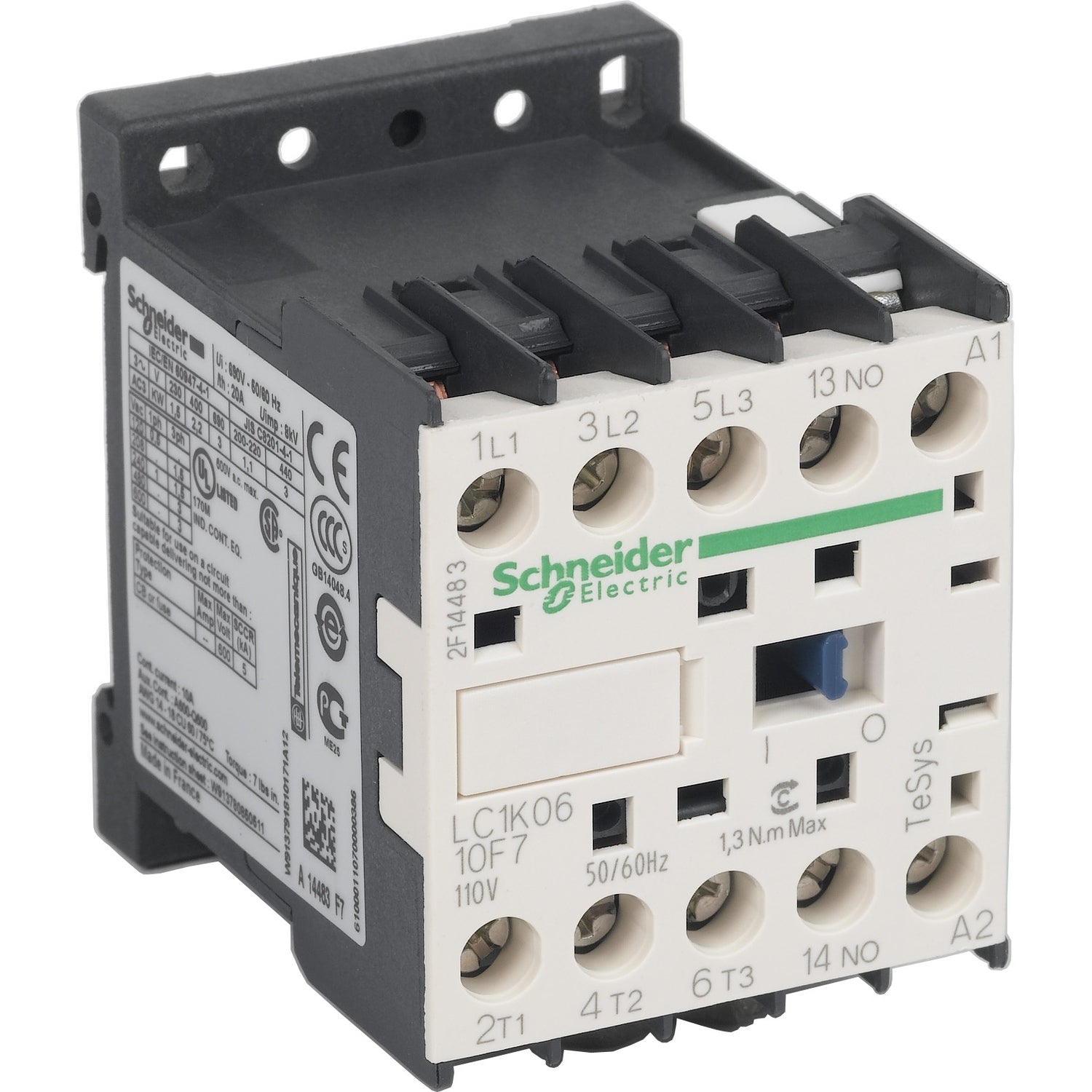 SNR LC1K0610F7 Contacteur 6A 110VAC 50 60 Hz vis 3P