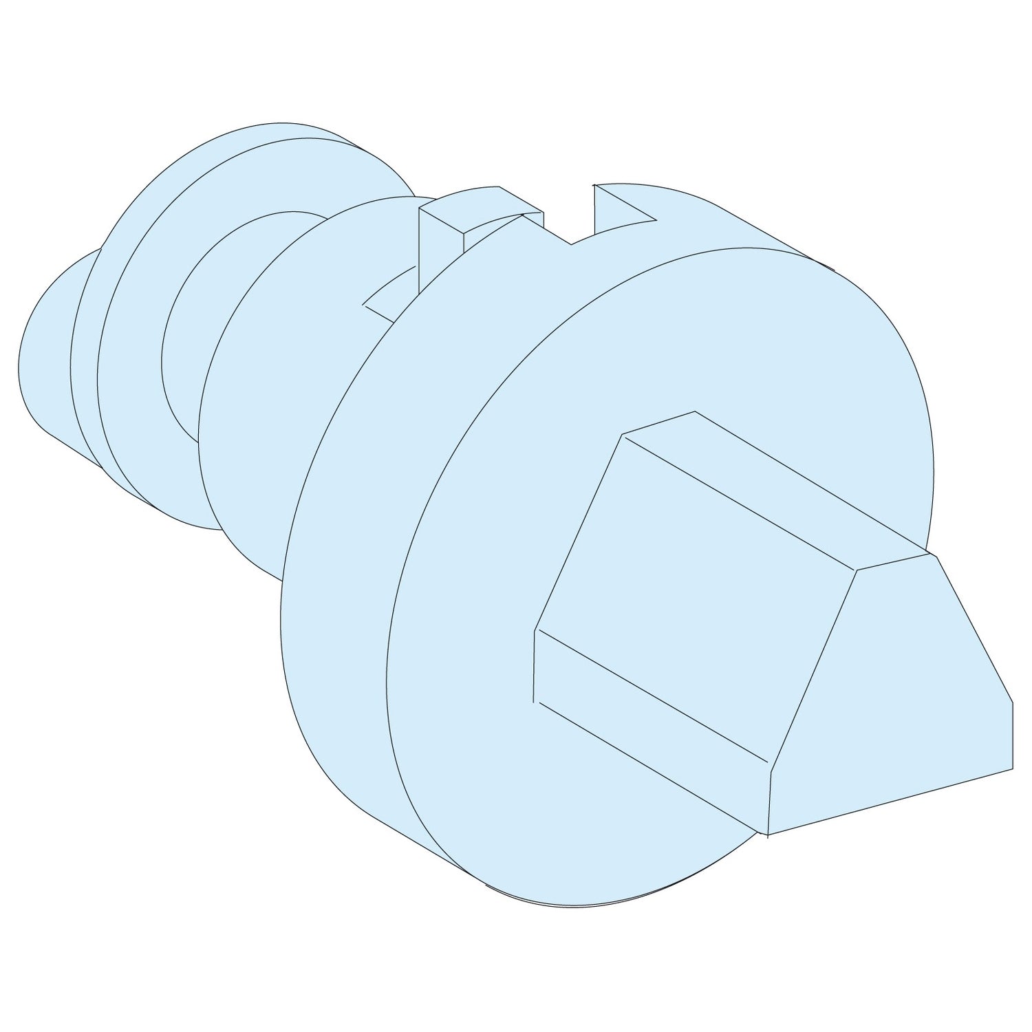 SNR LVS09937 Serrure triangle mâle 7mm