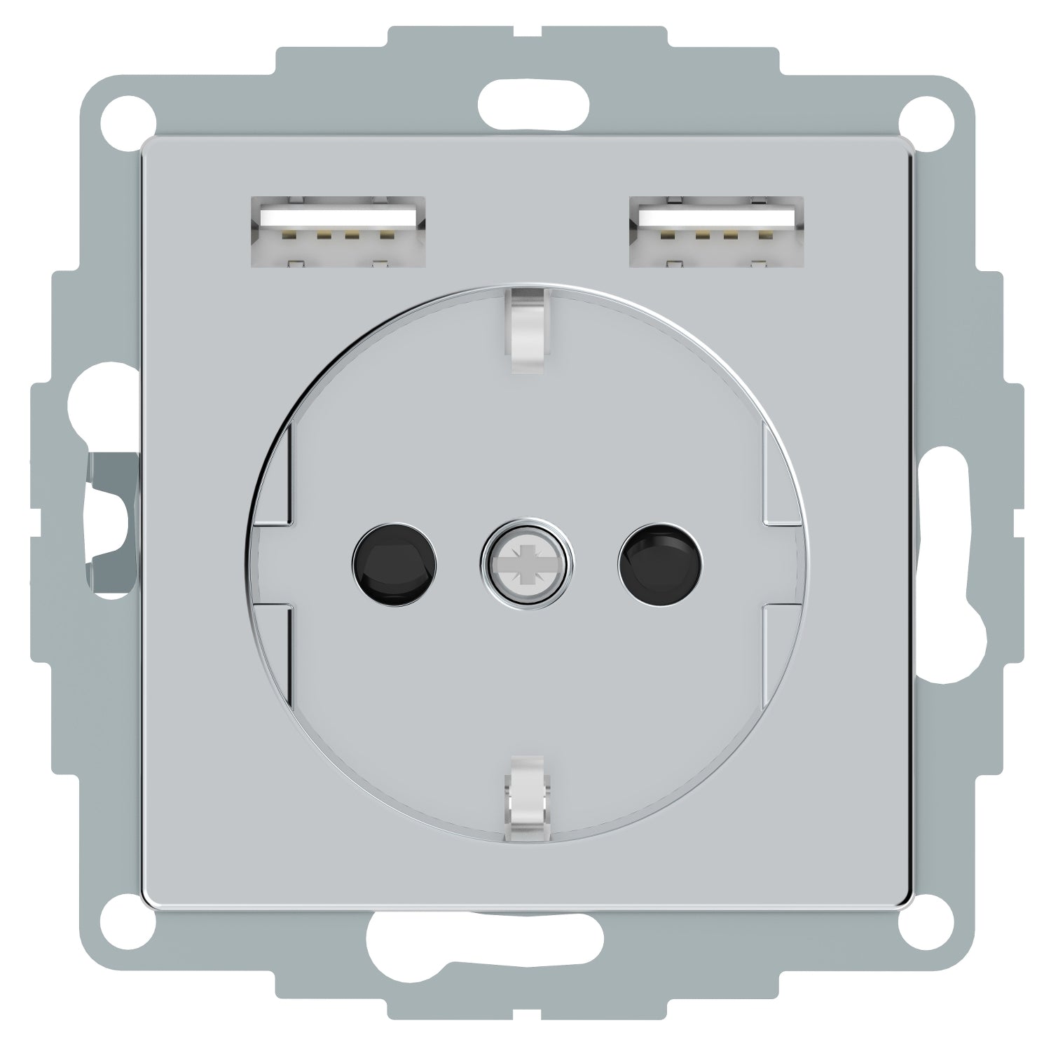 SNR MTN2366 0460 Schuko mit 2USB-Ladung Alum SysM