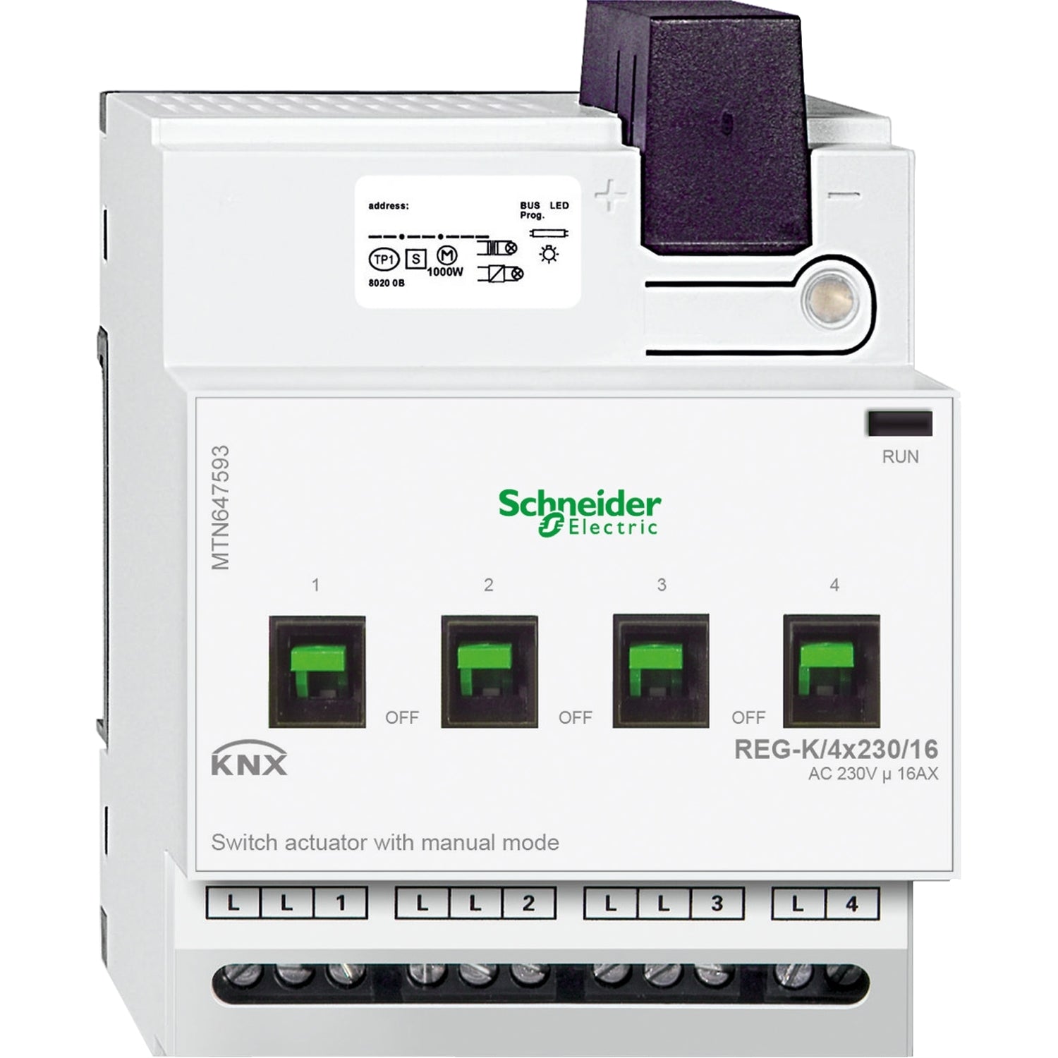 SNR MTN647593        Att Comm KNX REG K 4x230 16 mod man
