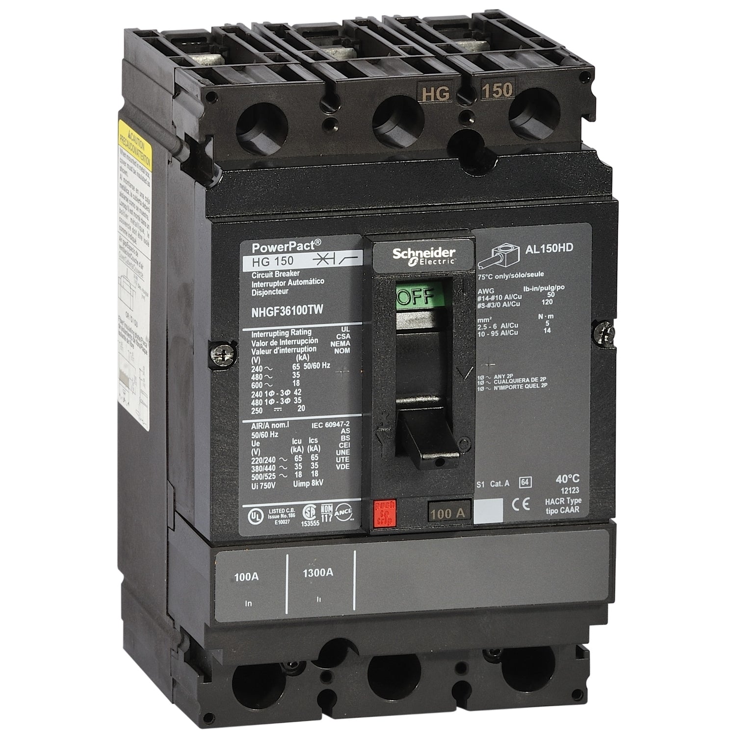 SNR NHJF36080TW Châssis H 150A 65kA 3P TM80