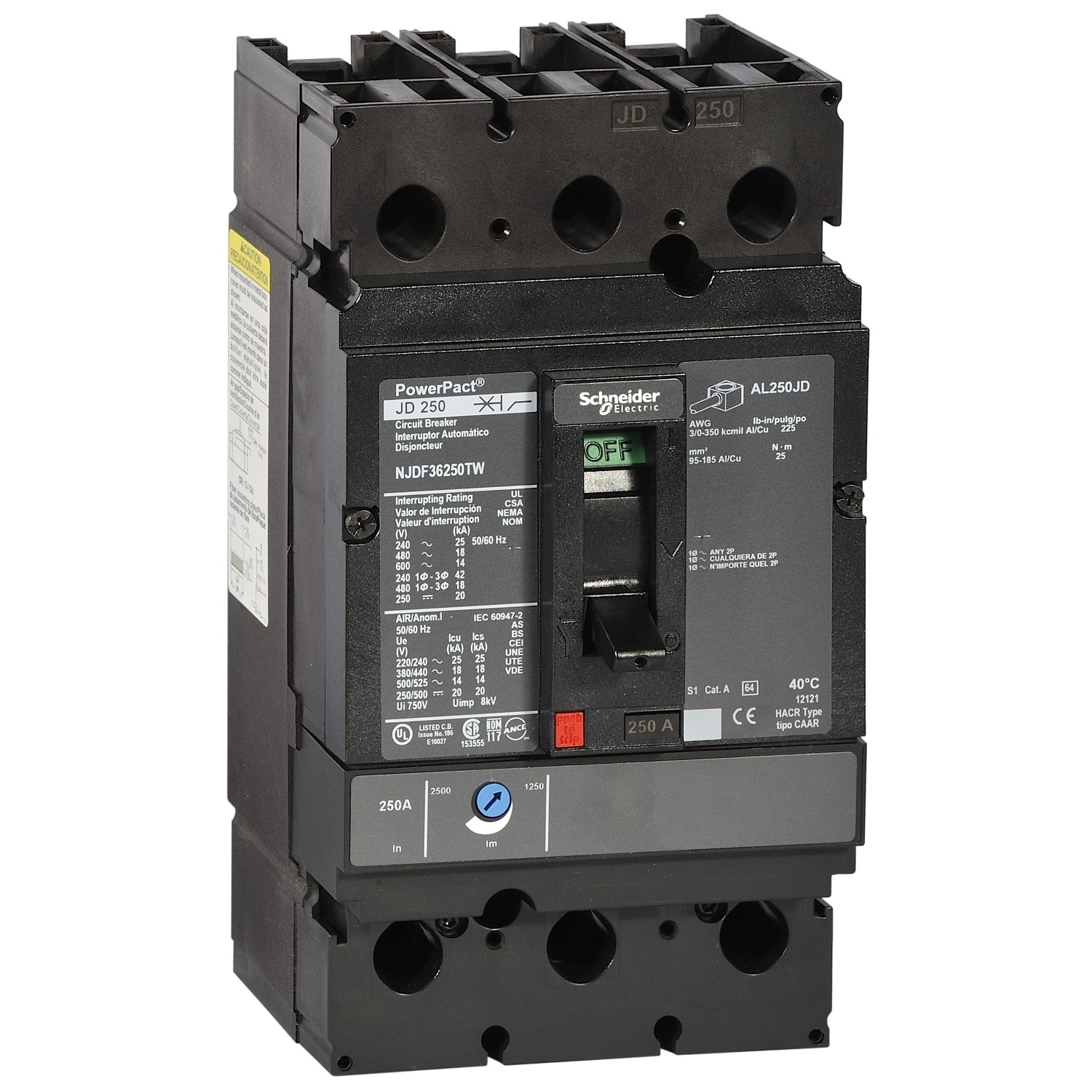 SNR NJGF36250TW Châssis J 250A 35kA 3P TM250