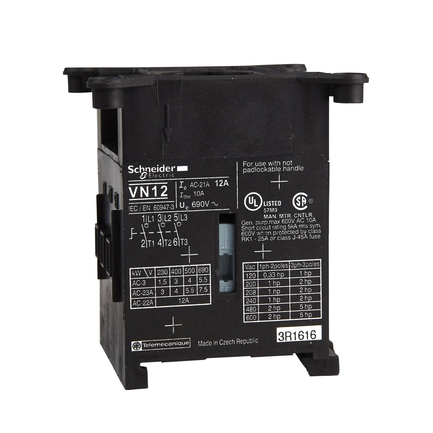 SNR VN20 Corps interrupteur MiniVario 3P 20 A