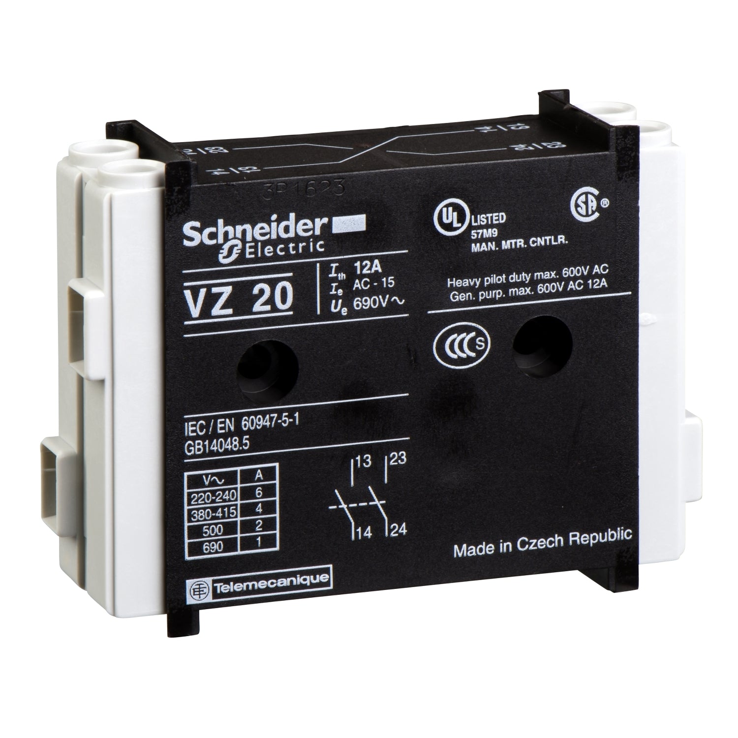 SNR VZ7 Contacts auxiliaires Vario 1NO 1NC