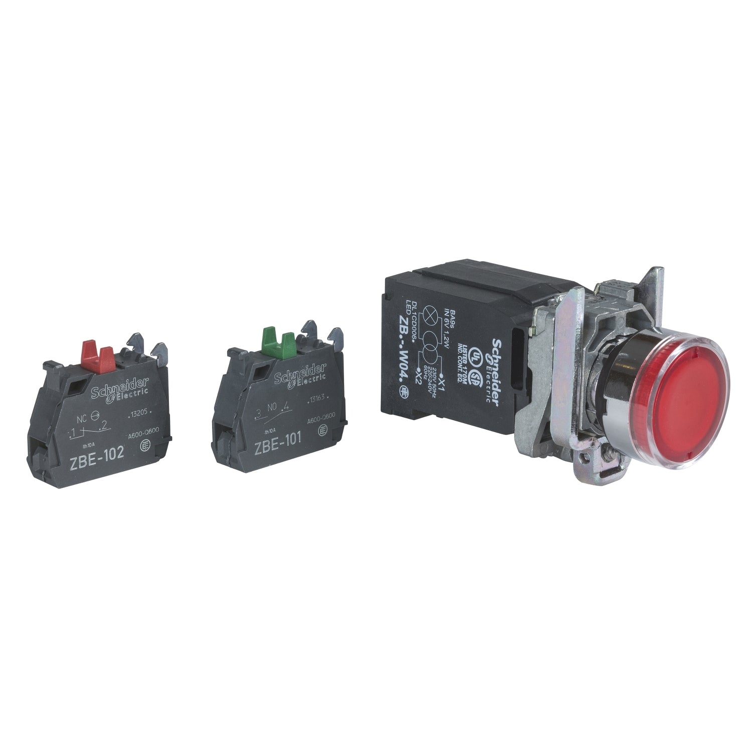 SNR XB4BW3435 Beleuchteter roter Knopf 120 V