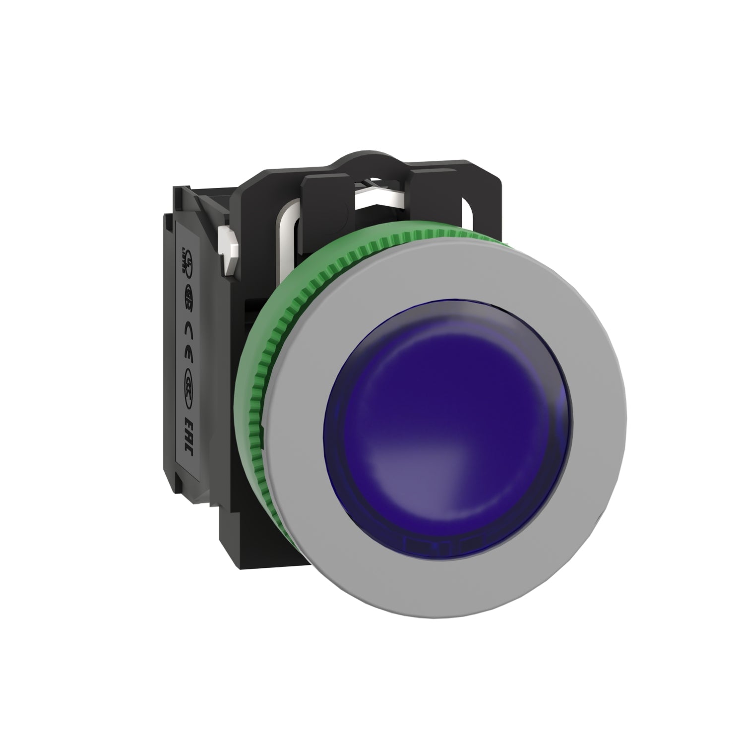 SNR XB5FW36B5C0 Puls lum bleu 24V NO+NF avec fil gris