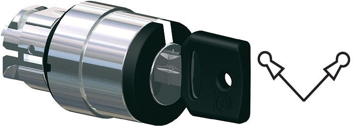 SNR ZB4BG3F046       Testa selettore a chiave azzurra 3 pos