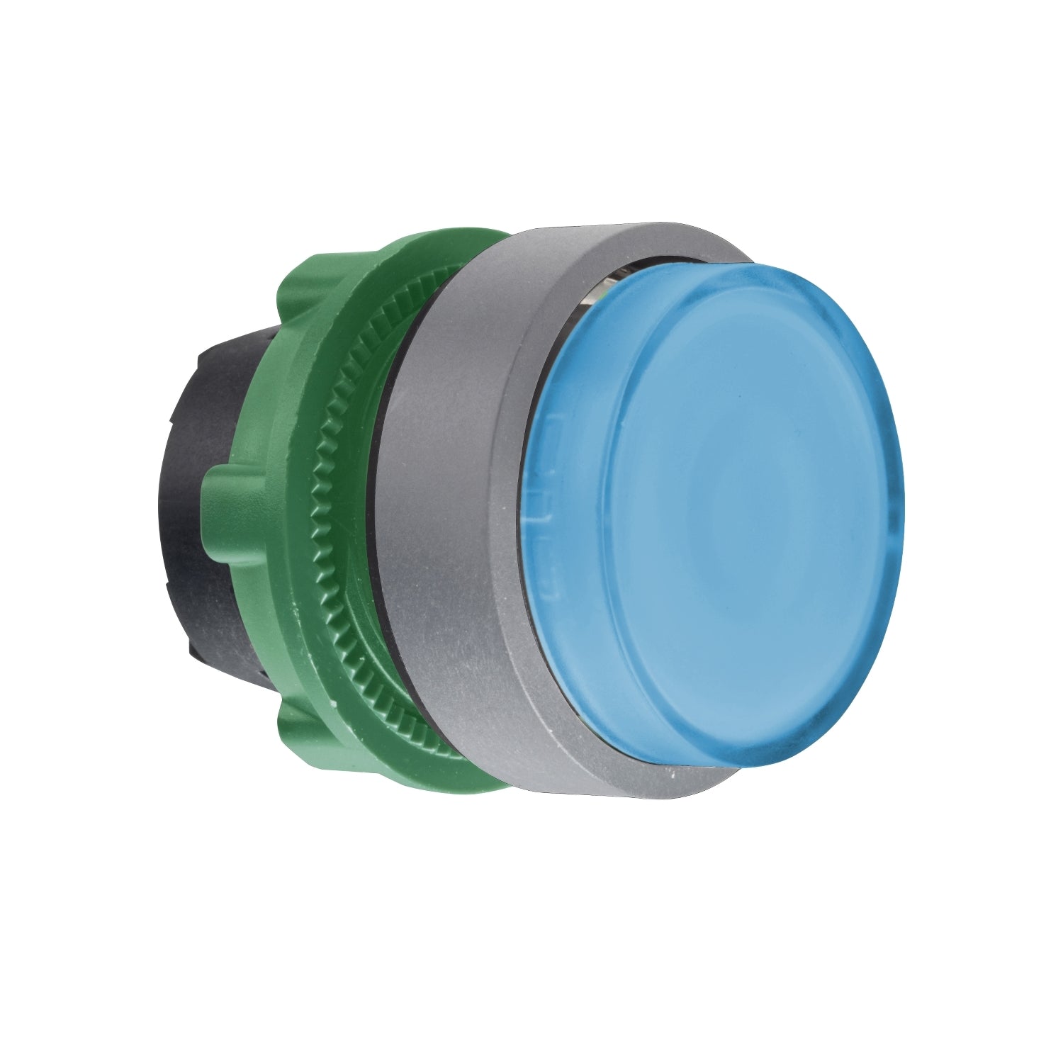 SNR ZB5AH63C0 Tête de bouton lum bleue bague grise