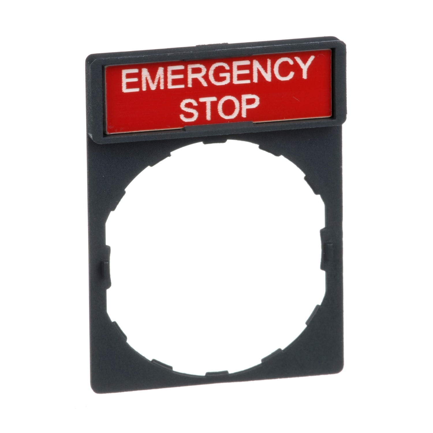 SNR ZBY2330 Porte-étiquette + étiquette 'ARRÊT D'URGENCE'