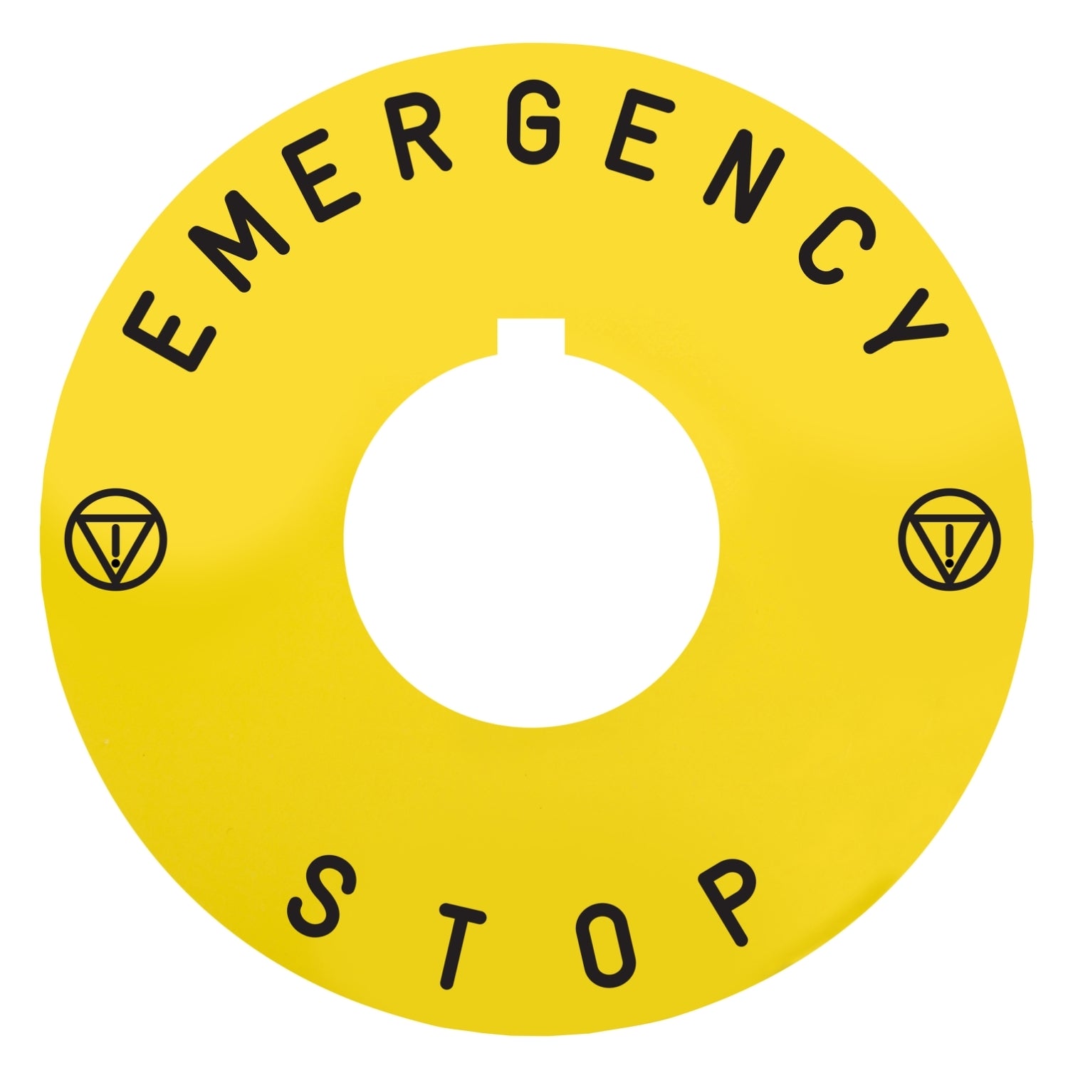 SNR ZBY9142 Etiquette jaune diam 60mm EMERGENCY STO