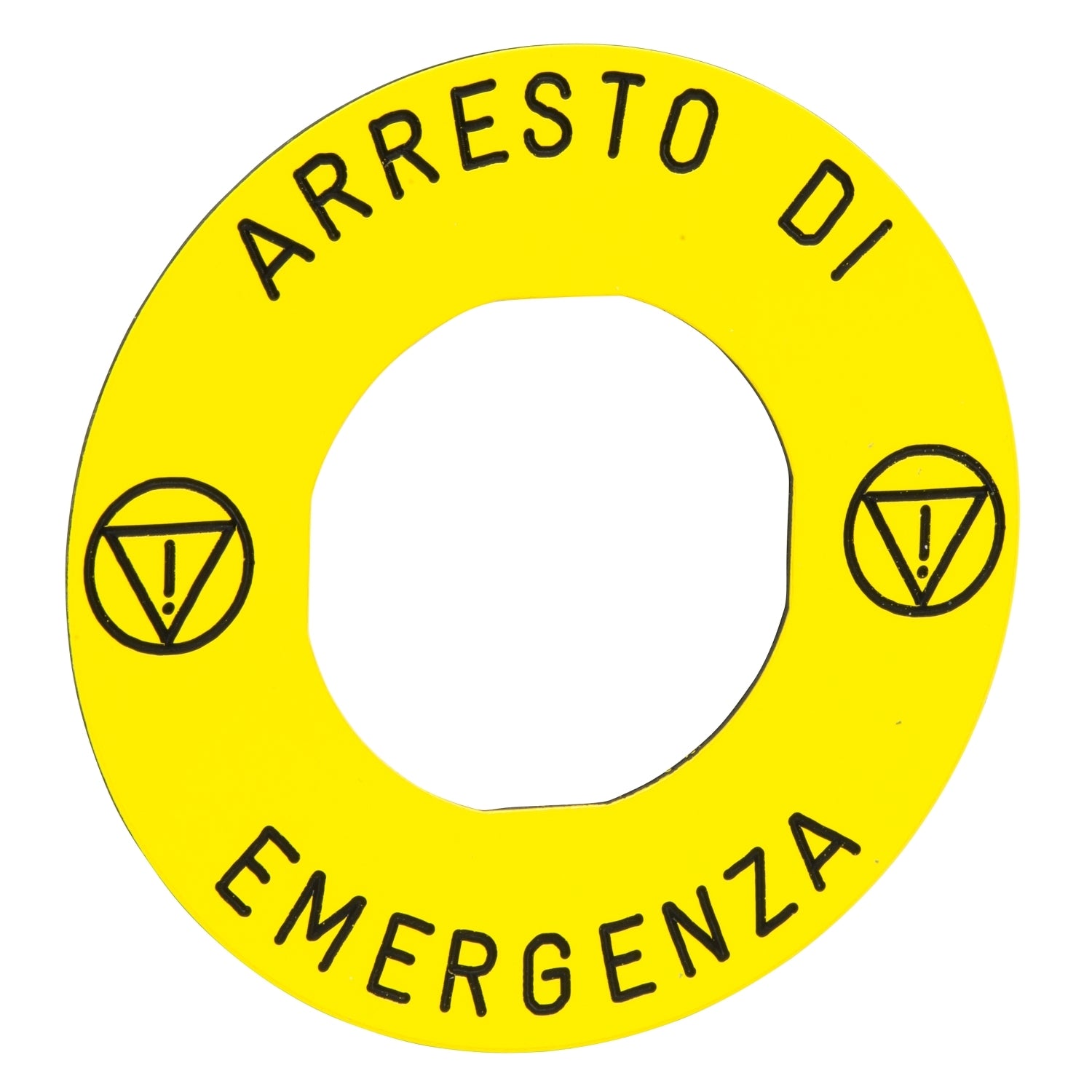 SNR ZBY9630T Etiquette jaune 'ARRÊT D'URGENCE'