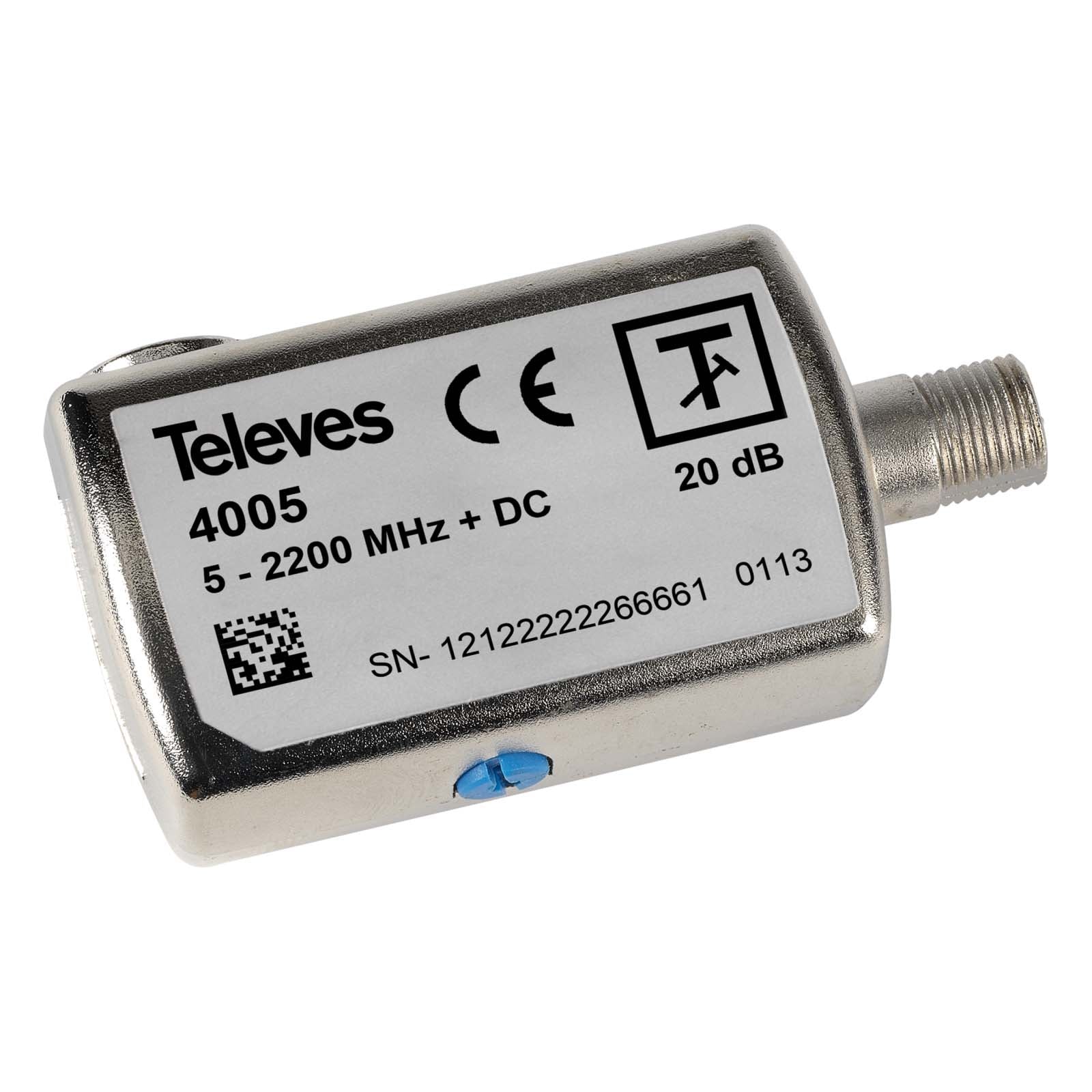 TVV 4005 RÉGLAGE D'ATTÉNUATION "F" 0 20dB 5 2200MHz + DC