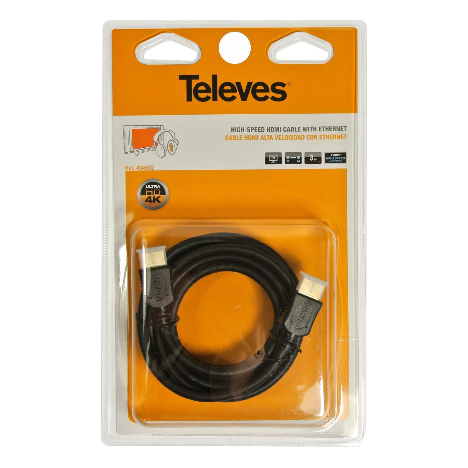 TVV 494502 CABLE HDMI MALE MALE 3 M BLIS